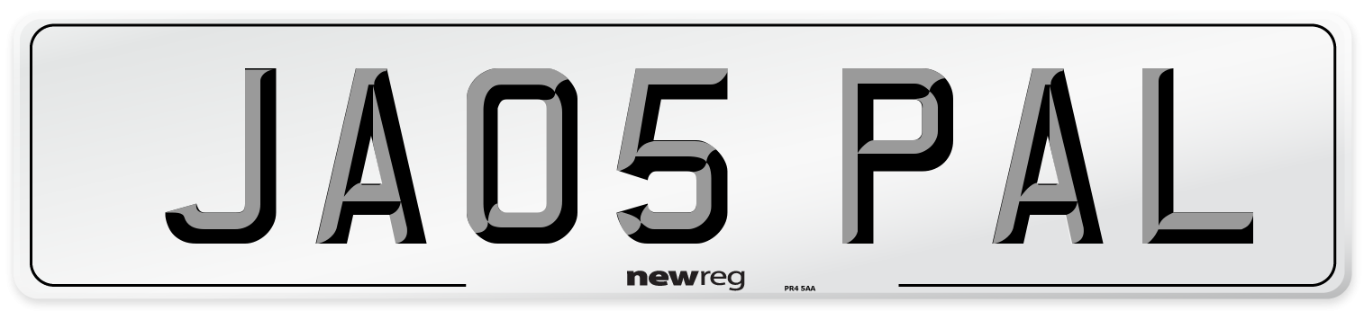 JA05 PAL Number Plate from New Reg